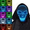 Halloween Horror Mask White Skull Shape Glowing Mask Ghost Festival Dance Atmosphere LED Mask
