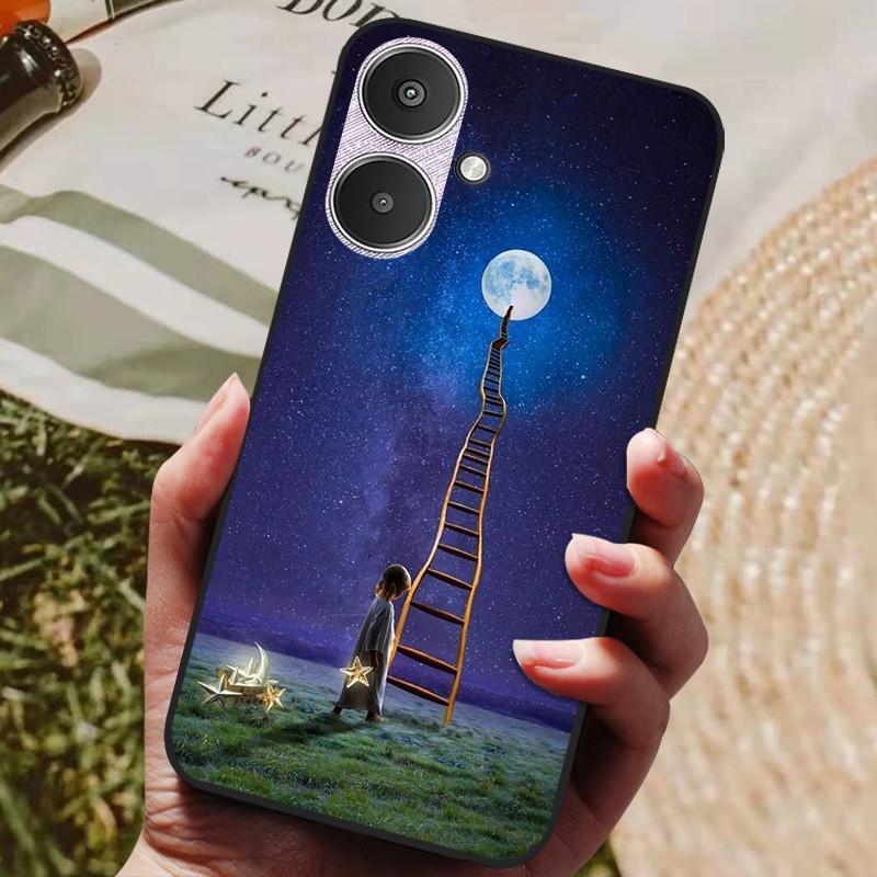 For Xiaomi Redmi 13C 5G Case Redmi13C Cool Painted Silicone TPU Soft Cover for Xiaomi Redmi 13C 5G Cases Black Protective Shells