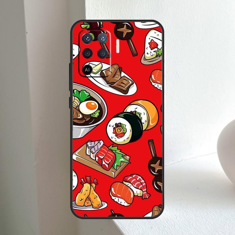 Японская еда Суши Для OPPO A80 A60 A40 A5 A6 Pro A15 A17 A57 A16 A76 A96 A18 A38 A58 A78 A98 A54 A74 A94 Чехол