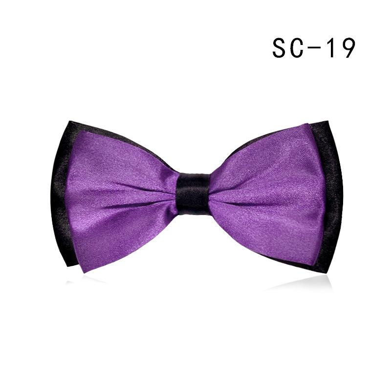 Двухслойный двухцветный галстук-бабочка для мужчин и женщин - Формальный профессиональный стиль