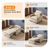 Sofa Bed Chair Recliner, 3-in-1 Convertible Sleeper Sofa Chair Bed Beige Daybed Pull Out Couch Bed with Adjustable Backrest, US