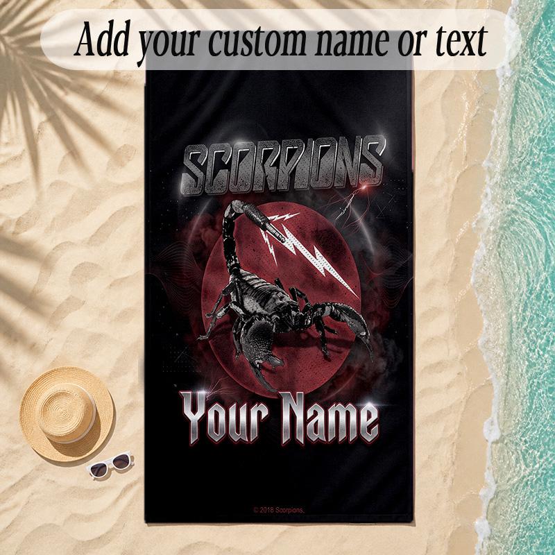 Beach TowelScorpions Custom Name Text Personalized Soft Towel for Beach Pool Indoor Home Decor Gift