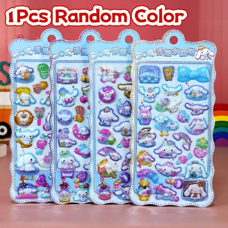 1pcs Kawaii Sanrio Kuromi Cartoon 3D Relief Stickers Aesthetic Waterproof DIY Diary Laptop Cute Anime Decoration Sticker Toys