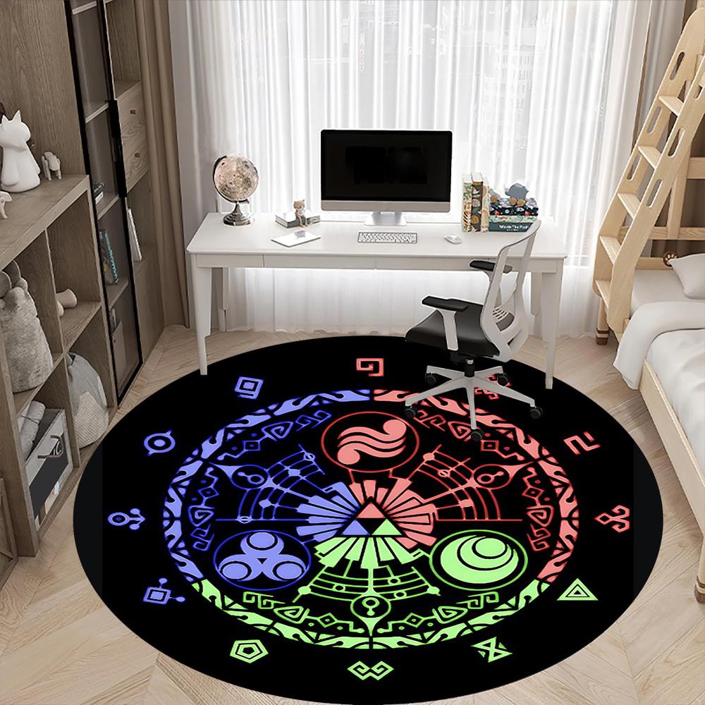 1pc Legend of Office Round Area Rug, Indoor Mat Suitable For Office, Under Office Chairs Bedroom Living Room Home Decor a0908167