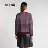 Anlom Women's Striped Round Neck Knit Sweater