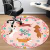 1PC Dogs Floral Office Round Area Rug, Indoor Mat Suitable For Office, Under Office Chairs Bedroom Living Room Home Decor, Room DecoT1223070