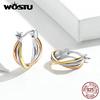 925 Sterling Silver Bicolor Earrings For Women Making Fashion Jewelry