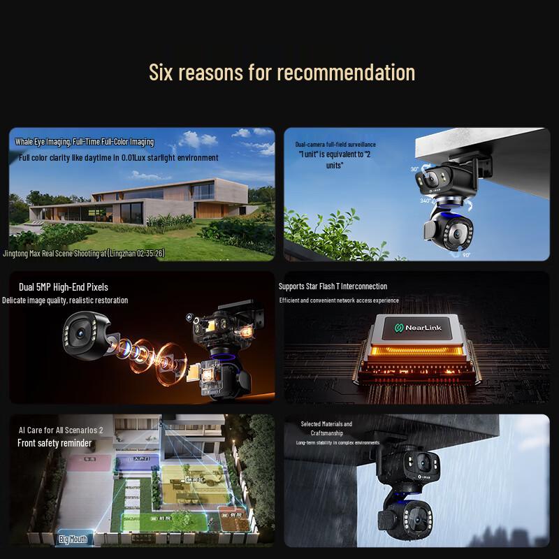 Huawei Smart Selection Xiaotun Dangjia Whale Eye Max 3K Dual 5MP Full-Color Outdoor Security Camera (CN version)