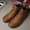 Мужские повседневные туфли из натуральной кожи в стиле ретро, зимние и бархатные ботильоны, мужские ботинки на весну/осень