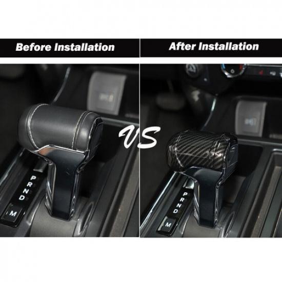 Carbon Fiber Gear Shift Head Knob Cover Trim Accessories For Ford F150 -