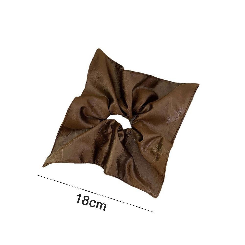 High-end Leather Square Scrunchies Vintage Gentle Hair Ties Hair Rope Women Girls Accessories