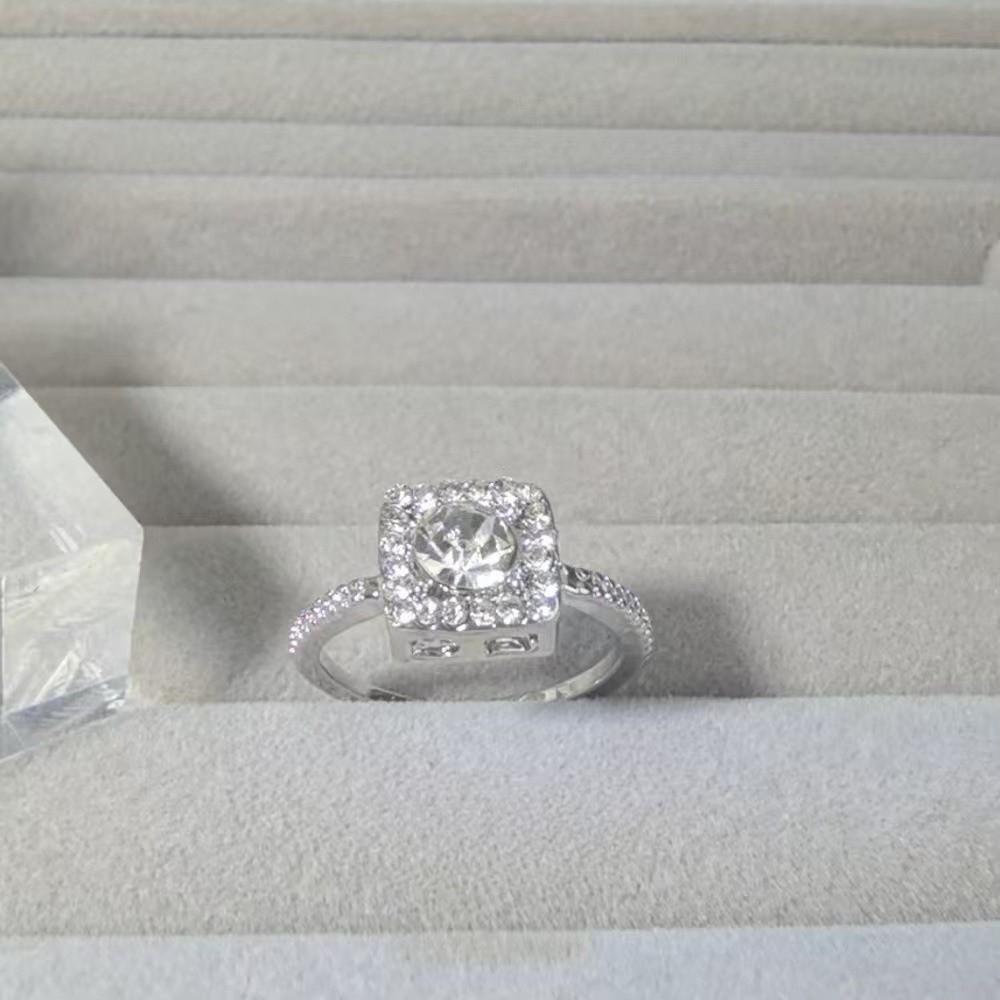 Кольцо Квадратное Ожерелье Кристалл Серьги-пусеты Роскошный Набор Ювелирных Изделий в Форме Куба Подарок