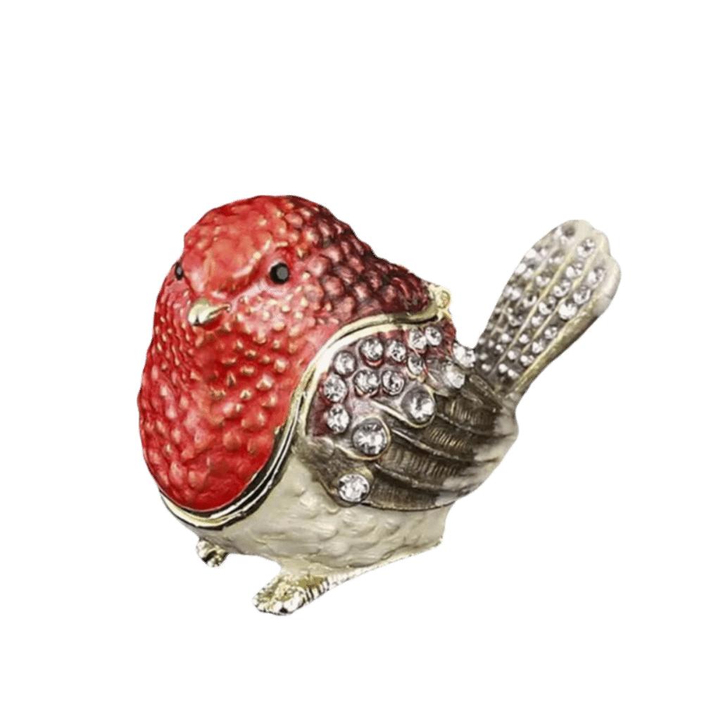Metal Material Metal Hinged Jewelry Box Mini Size Animal Statue Jewelry Holder  For Earrings