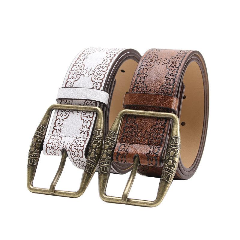 Embossed Women's Belt - Vintage Y2K Western Cowboy Style Denim Decorative Waistband