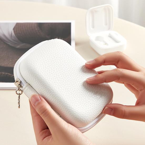 Сумка для хранения наушников Застежка-молния Большая вместимость для зарядного устройства Компактный размер Портативный Плюшевый