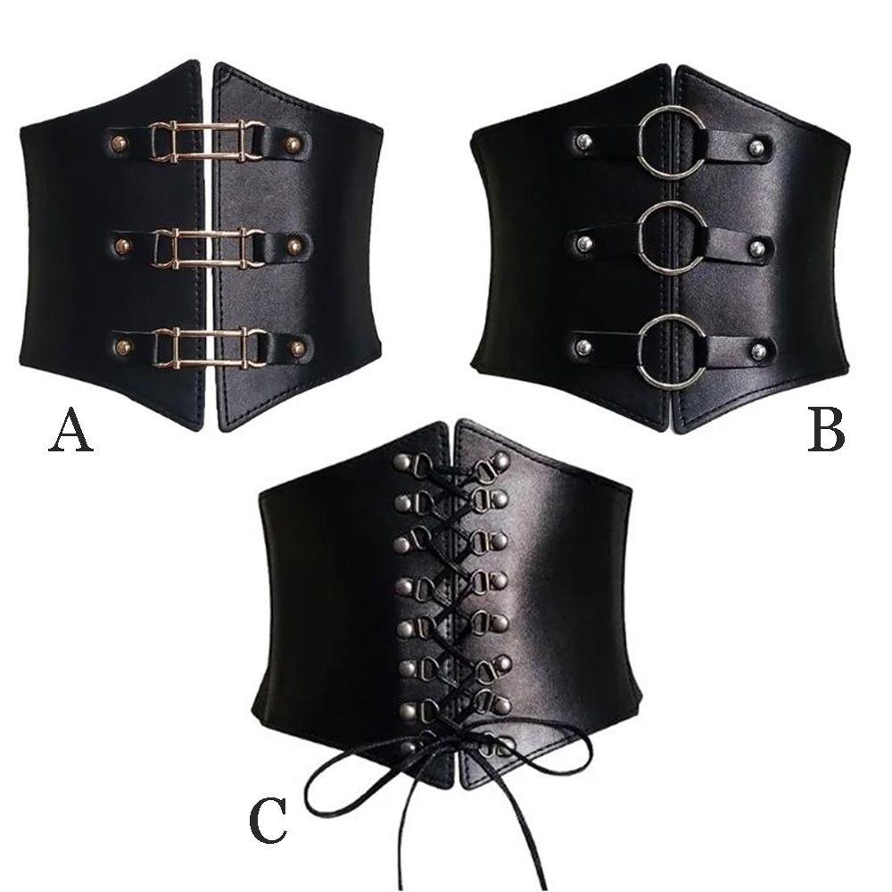 Supplies Corset PU Leather Women Accessories Elastic Buckle Girdle Waistband Wide Waist Belt
