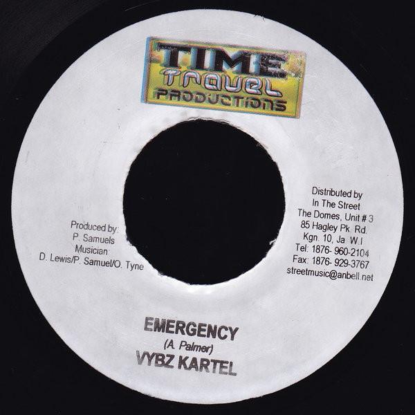 7-дюймовая пластинка VYBZ KARTEL - Emergency НИКАКОЕ Путешествие во времени Pro 2005 Ямайка Регги, Ска и Даб Б/У