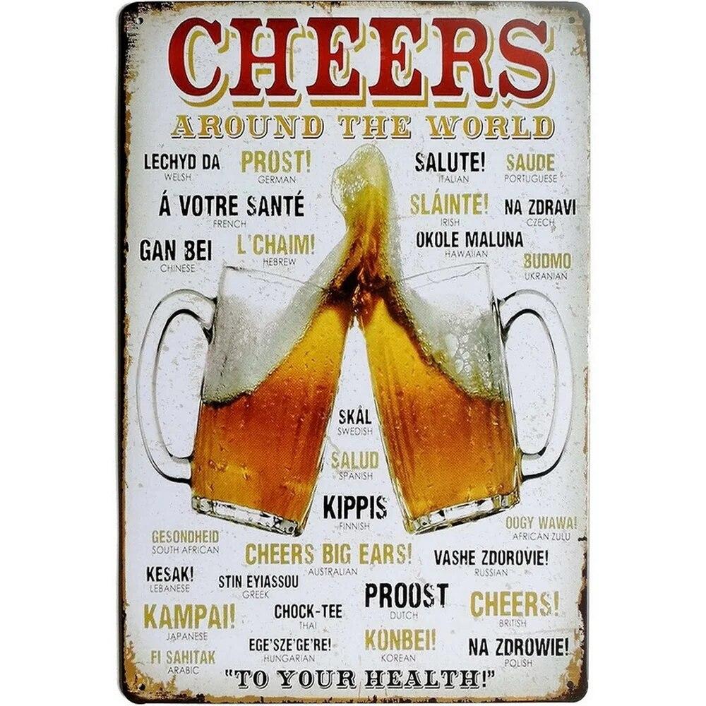 Cheers A Beer Free Beer Tomorrow Metal Tin Signs Posters Plate Wall Decor for Man Cave Bars Cafe Clubs Retro Posters Plaque
