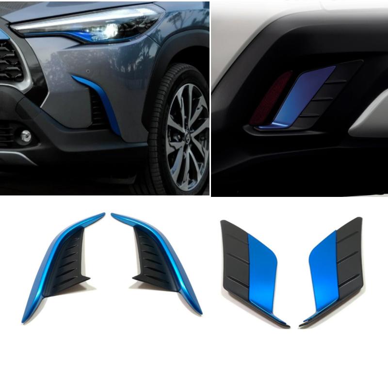 For Toyota Corolla Cross -2024 ABS chrome front Rear bumper Fog Light Lamp cover Foglight Decoration Cover Accessories