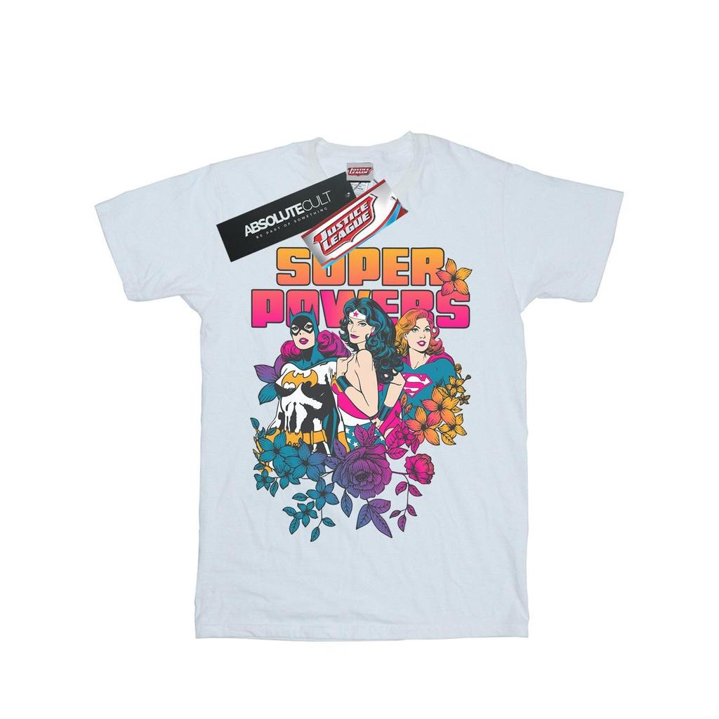 DC Comics Womens/Ladies Super Powers Neon Floral Cotton Boyfriend T-Shirt