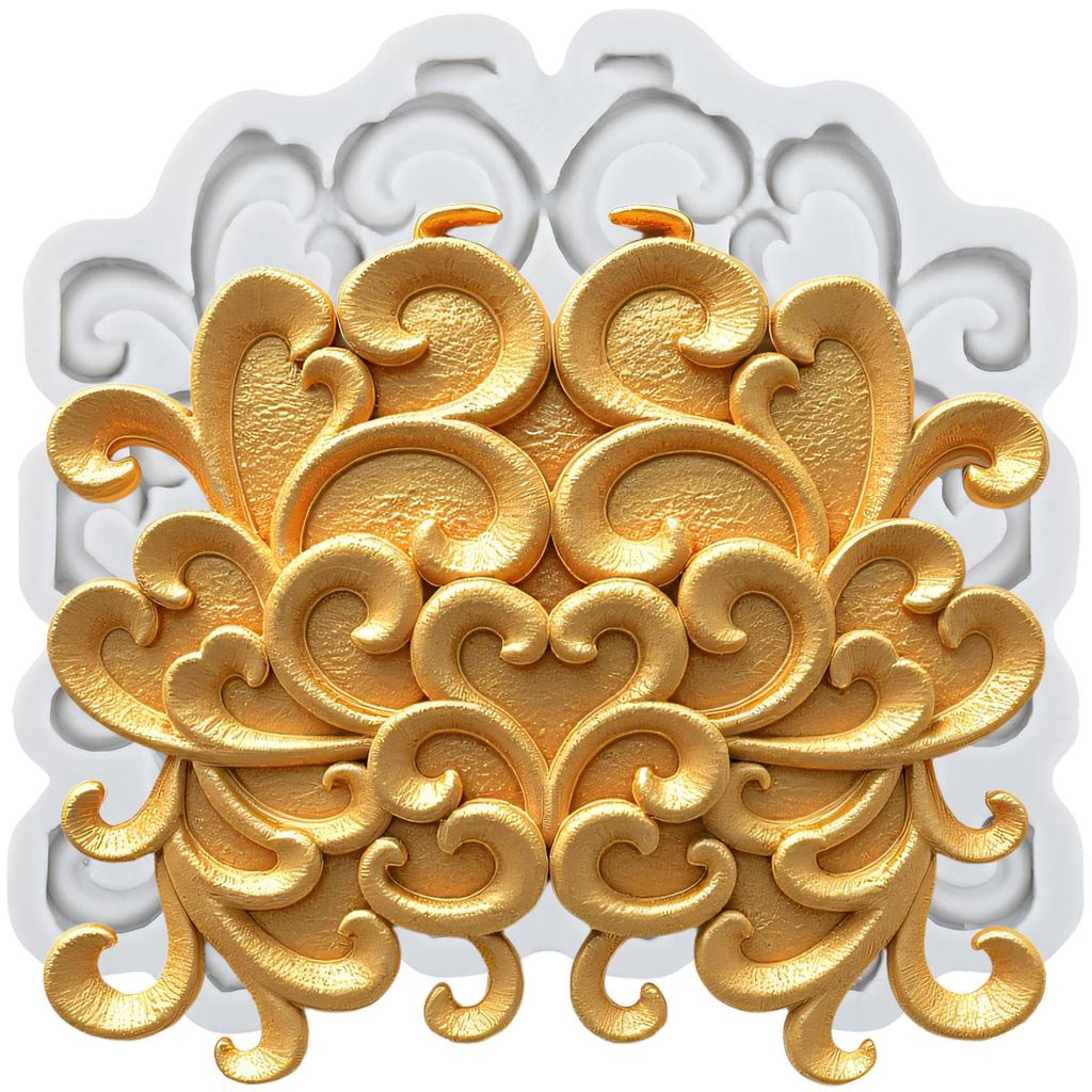 Baroque Silicone Molds Curlicues Scroll Lace Fondant Mold Cake Decorating Tools Cupcake Topper Candy Chocolate Gumpaste Mold