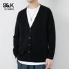 Мужской повседневный вязаный кардиган-свитер с V-образным вырезом Baleno S&K
