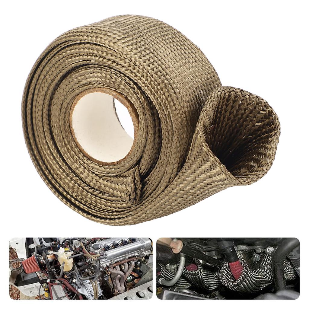 Автомобильный теплозащитный рукав 9,8 футов 0,75 дюйма из базальтового волокна, тканый, устойчивый к высоким температурам, топливный трубопровод H