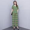 Women Pant Sets  Casual Summer 2 Piece Sets Women Elegant Loose Wide Leg Pants and Short Sleeve Blouse