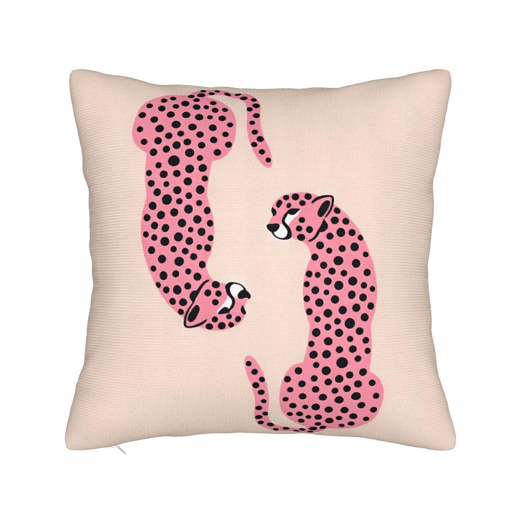 Pillow Cover Pink Black Leopard Duo Lying Sitting Morden Pillow Case For Chair Sofa Home Decor Pillowcases