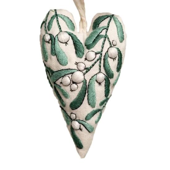 Набор для вышивания рождественского украшения, подвеска ручной работы в форме сердца, DIY украшение для подвешивания на елку, праздничная атмосфера вечеринки