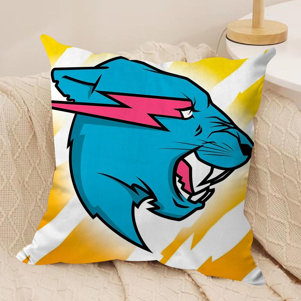 Funny MrBCute BBeasts Cushion Cover Short plush Doublesided Print Square Throw Pillow Covers Sofa Home Cushion Decor