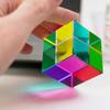 Scientific Magic Prism Cube 40mm Hexahedral Crystal Magic CMY Cube 3D Color Cube Photography Prism Office Desk Ornament Toy