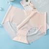 Women Seamless Panties Ice Silk Mid Waist Elastic Briefs Knickers Underwear Women's Ultra-thin Summer Underwear