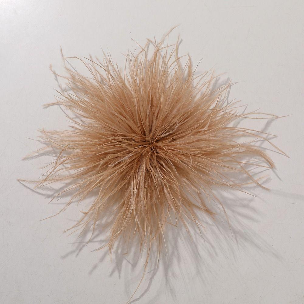 Fluffy Ostrich Feather Applique Handmade Feather Pin Feather Patch  DIY Handmade Accessory