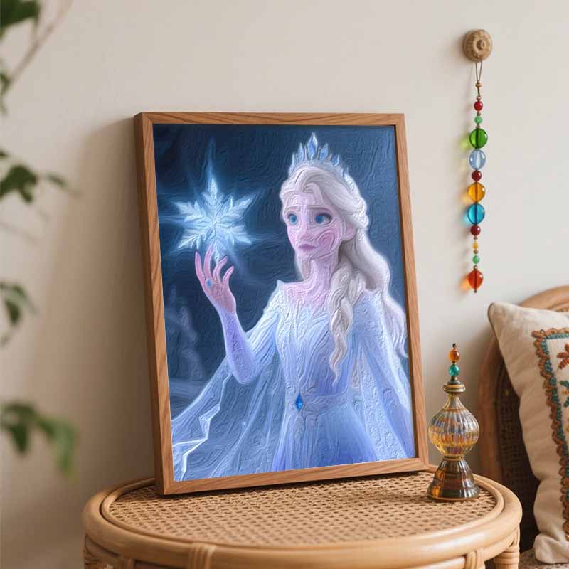 Disney Цифровая масляная живопись «Королева Эльза из мультфильма «Холодное сердце» Набор для творчества Ручная роспись Декор для дома