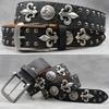 Punk Belt Men Women Rivet Decor PU Leather Waistband Casual Versatile