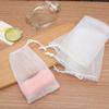10 Pieces PE White Drawstring Rope Soap Lather Mesh Bag Shower Washing Face Hand Soap Dense Bubble Tool Body Feet Back Scrubber