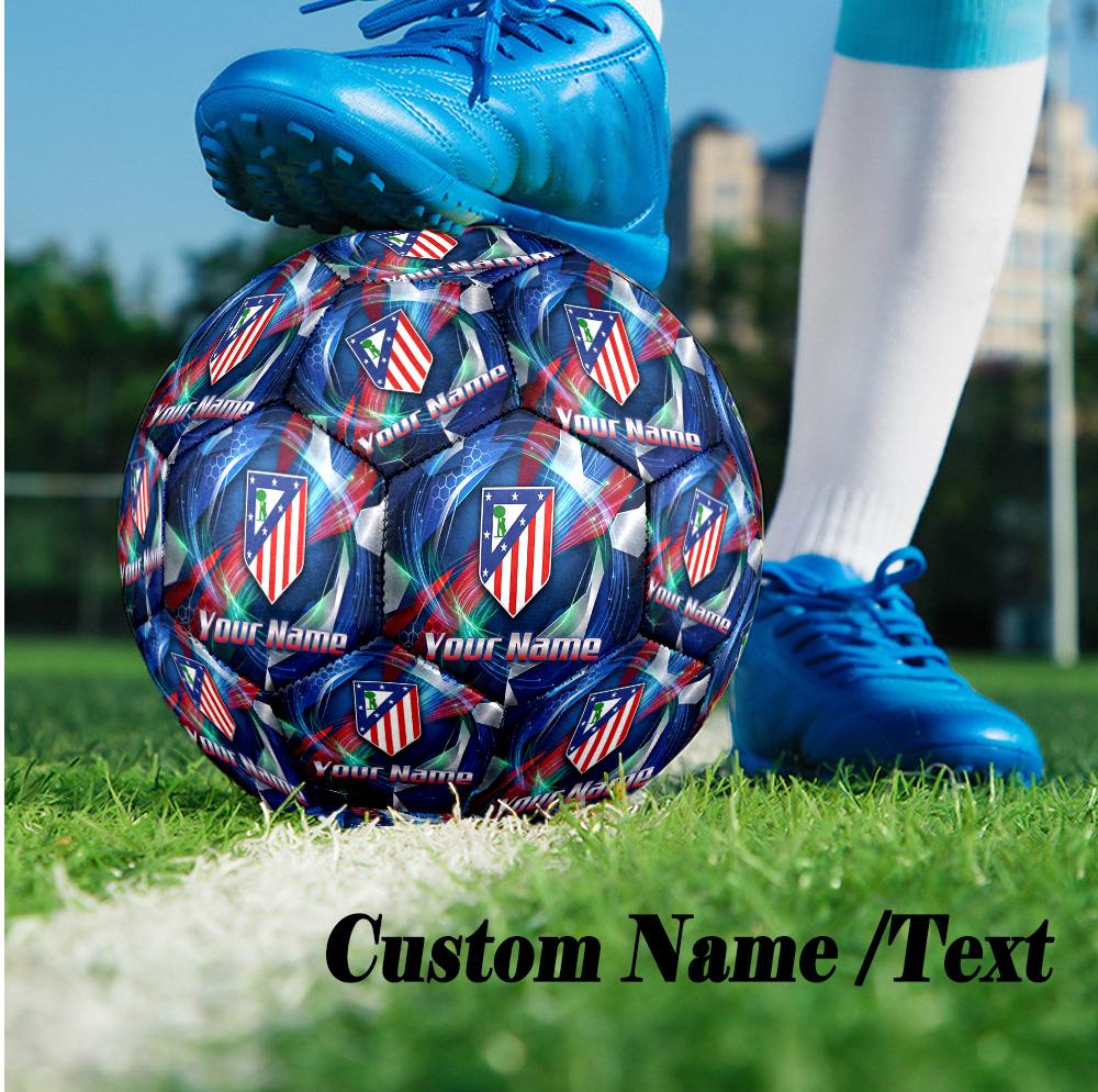 Size 5 Football Custom Name Text, Outdoor Training Soccer BallAtletico Madrid