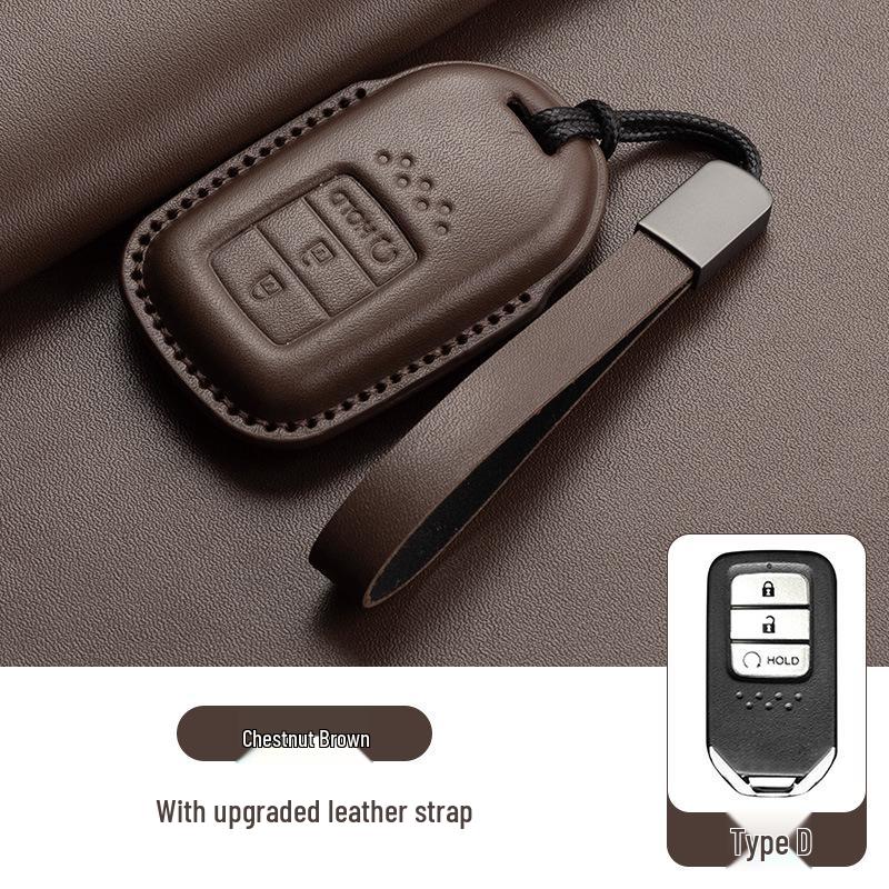 Stylish Key Cover for Eleventh Gen Civic, New CR-V, Accord, XR-V, Crown, HR-V, Xingge, and Haoying - Brown