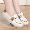 White Shoes Spring and Autumn Soft Sole Loafers Women's Soft Leather Breathable Flat Bottom Casual Leather Shoes