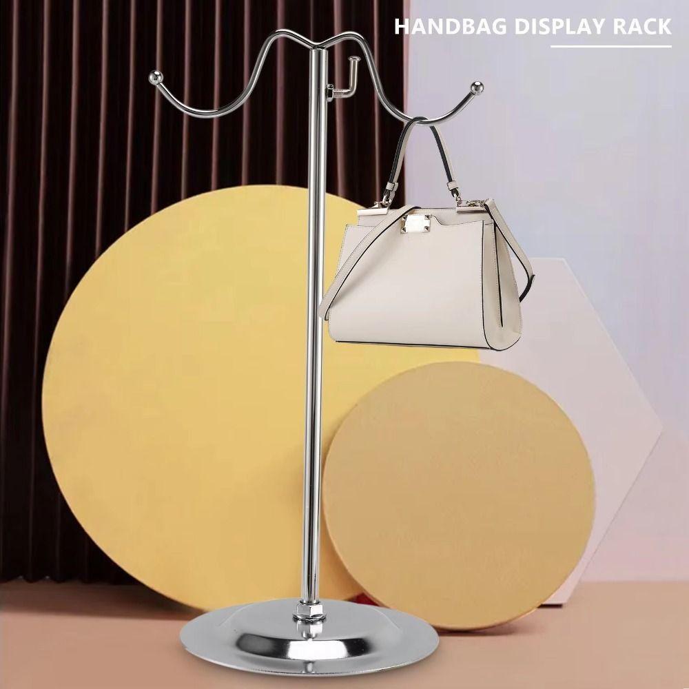 Curved Hook Handbag Display Stand Single/Double Hook Jewelry Storage Shelf Wig Hanger Silk Scarves