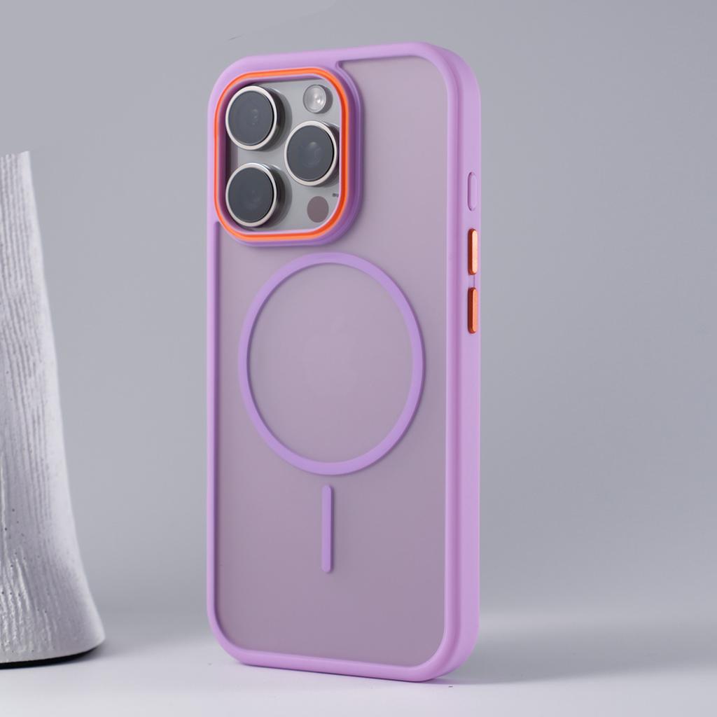 Luxury Simple for Magsafe Phone Case for iPhone 16 15 14 Plus 13 12 11 Pro Max Matte Hit Color Wireless Charge Hard Bumper Cover