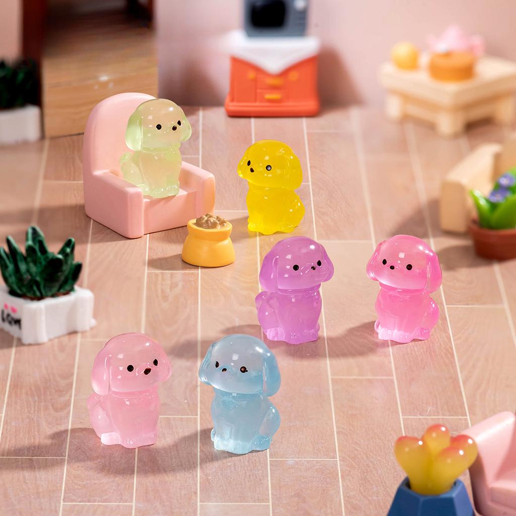 Micro Landscape Cartoon Cute Glow-in-the-dark Small Golden Retriever Animal Doll Diy Decorative Accessories Desktop Ornaments