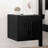 Wall Mounted TV Cabinet with LED Lighting Black Oak Effect 30.5 x 35 x 30 cm