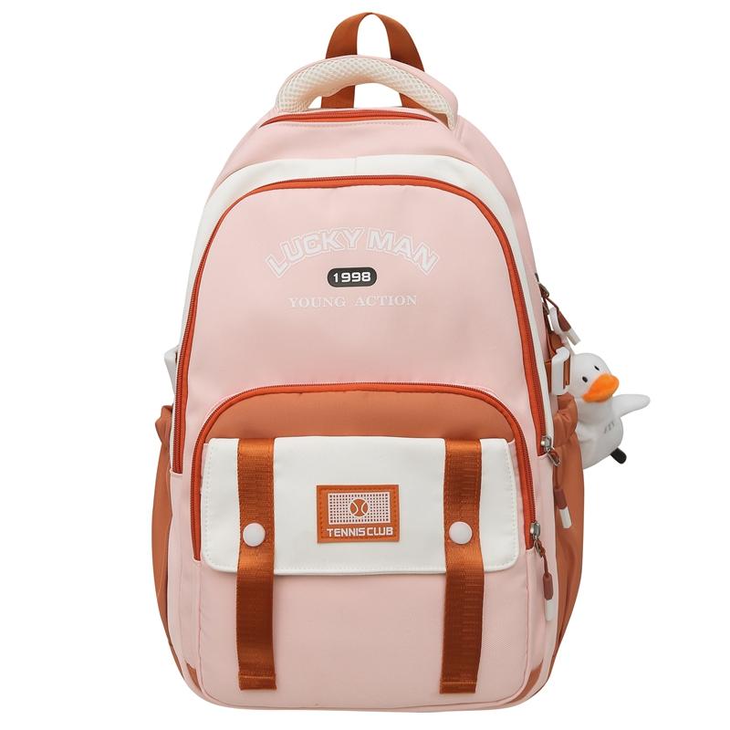 Middle School Student Schoolbag Women's Campus Large Capacity Backpack Men Color Block Backpack