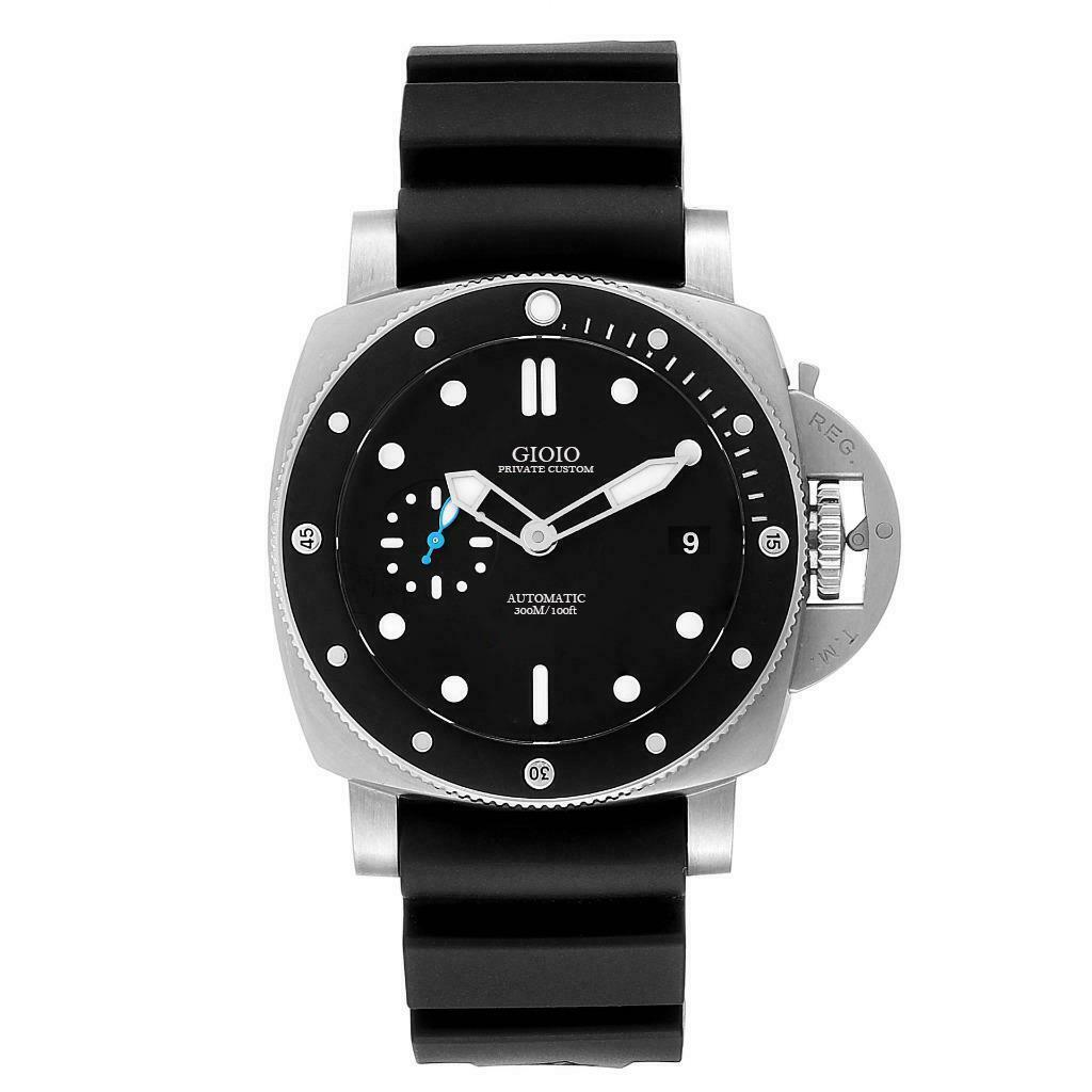 Мужские автоматические механические часы черные резиновые керамические