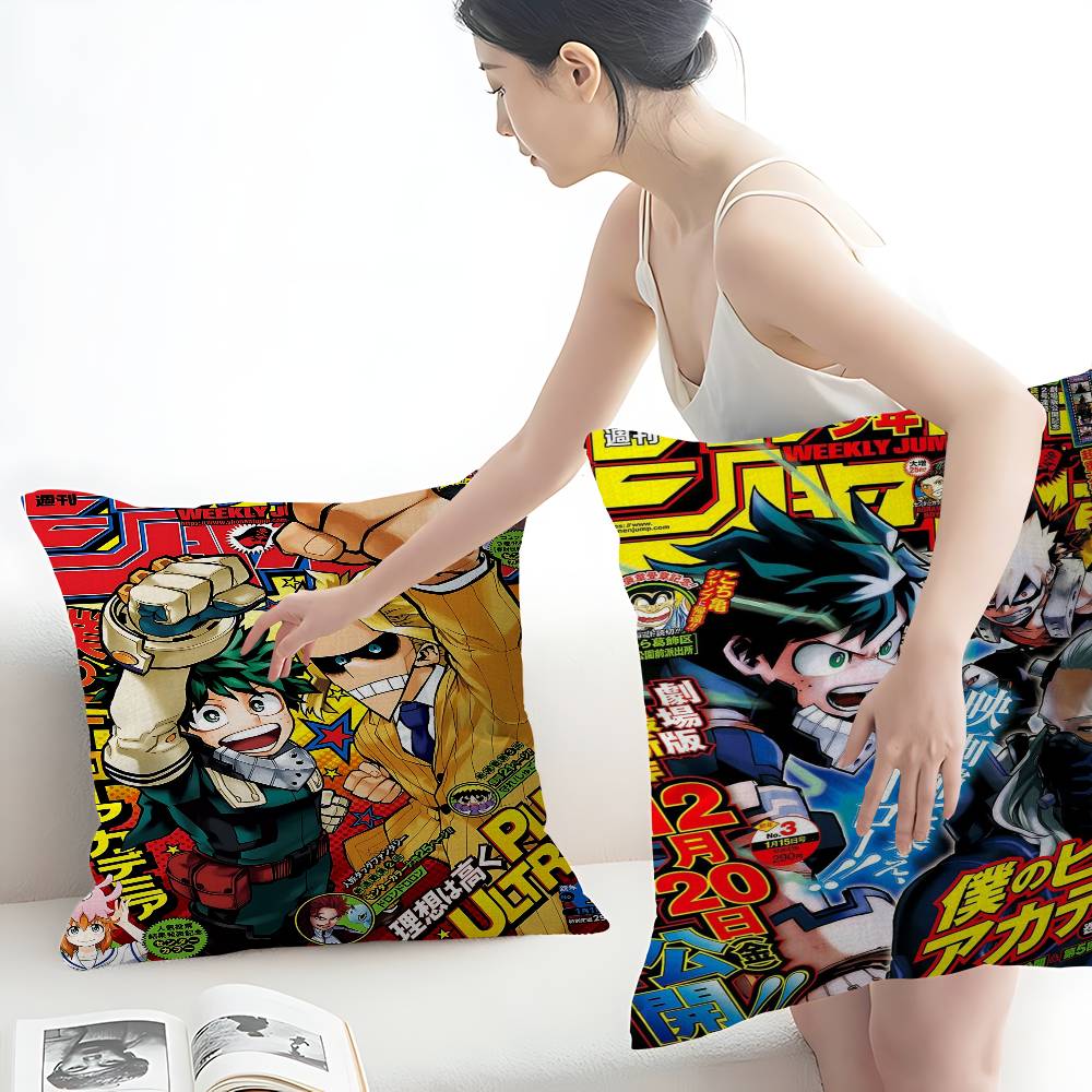 Amine My Hero Academia Kaminari Denki Cushion Cover Car Throw Pillow Case For Sofa Car Christmas Gift 40X40Cm 45X45Cm