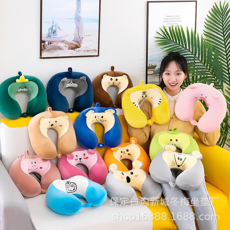 Cartoon memory cotton u-shaped pillow car neck pillow office portable travel cervical pillow