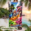 Splatoon Beach Towel, Personalized Custom Text, Quick Dry Soft Large Towel For Swimming Pool Travel