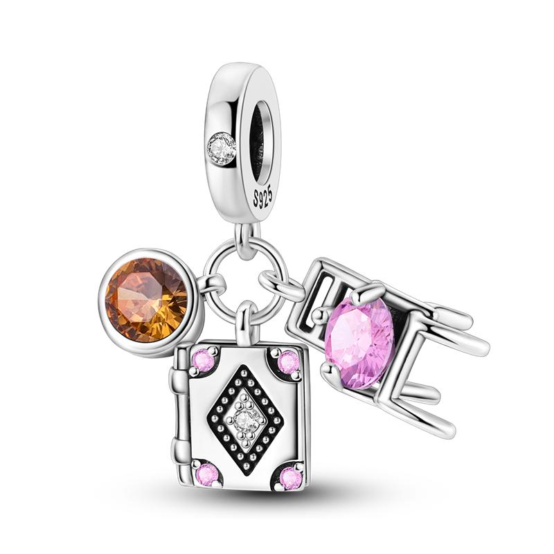 925 Silver Marine Organisms Charms Bead Turtle Four Leaf Clover Pendant Fit Bangle 925 Bracelets DIY Jewelry